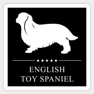 English Toy Spaniel Dog White Silhouette Magnet